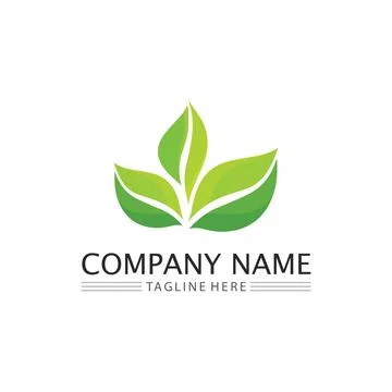 LEAF AND NATURE TREE LOGO FOR BUSINESS VECTOR GREEN PLANT ECOLOGY DESIGN Illustrazione stock