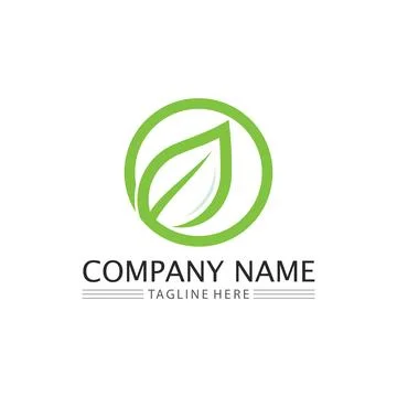 LEAF AND NATURE TREE LOGO FOR BUSINESS VECTOR GREEN PLANT ECOLOGY DESIGN Illustrazione stock