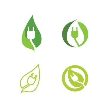LEAF AND NATURE TREE LOGO FOR BUSINESS VECTOR GREEN PLANT ECOLOGY DESIGN Illustrazione stock