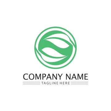 LEAF AND NATURE TREE LOGO FOR BUSINESS VECTOR GREEN PLANT ECOLOGY DESIGN Illustrazione stock