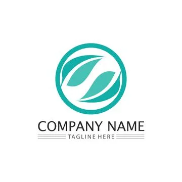 LEAF AND NATURE TREE LOGO FOR BUSINESS VECTOR GREEN PLANT ECOLOGY DESIGN Illustrazione stock