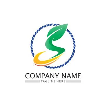 LEAF AND NATURE TREE LOGO FOR BUSINESS VECTOR GREEN PLANT ECOLOGY DESIGN Stock Illustration