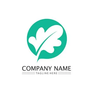 LEAF AND NATURE TREE LOGO FOR BUSINESS VECTOR GREEN PLANT ECOLOGY DESIGN Illustrazione stock