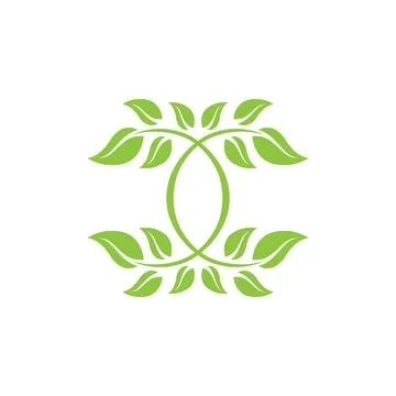LEAF AND NATURE TREE LOGO FOR BUSINESS VECTOR GREEN PLANT ECOLOGY DESIGN Stock Illustration
