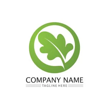 LEAF AND NATURE TREE LOGO FOR BUSINESS VECTOR GREEN PLANT ECOLOGY DESIGN Illustrazione stock