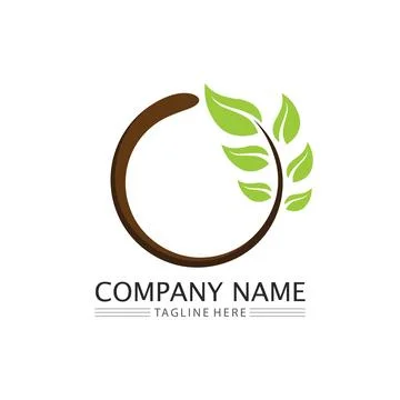 LEAF AND NATURE TREE LOGO FOR BUSINESS VECTOR GREEN PLANT ECOLOGY DESIGN Illustrazione stock