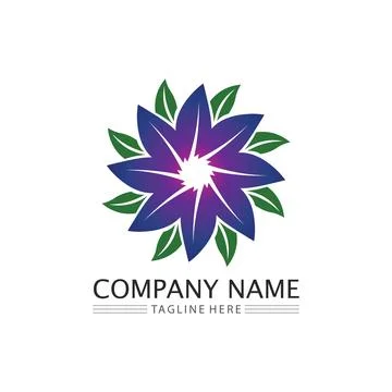 LEAF AND NATURE TREE LOGO FOR BUSINESS VECTOR GREEN PLANT ECOLOGY DESIGN Stock Illustration