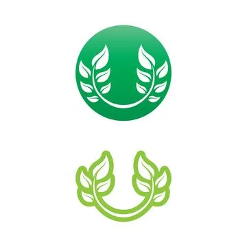 LEAF AND NATURE TREE LOGO FOR BUSINESS VECTOR GREEN PLANT ECOLOGY DESIGN Illustrazione stock