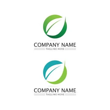 LEAF AND NATURE TREE LOGO FOR BUSINESS VECTOR GREEN PLANT ECOLOGY DESIGN Illustrazione stock