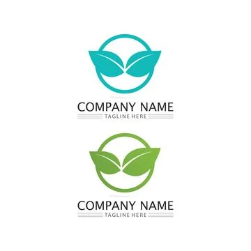 LEAF AND NATURE TREE LOGO FOR BUSINESS VECTOR GREEN PLANT ECOLOGY DESIGN Illustrazione stock