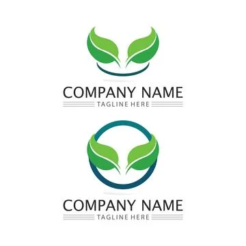 LEAF AND NATURE TREE LOGO FOR BUSINESS VECTOR GREEN PLANT ECOLOGY DESIGN Illustrazione stock
