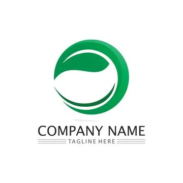LEAF AND NATURE TREE LOGO FOR BUSINESS VECTOR GREEN PLANT ECOLOGY DESIGN Stock Illustration