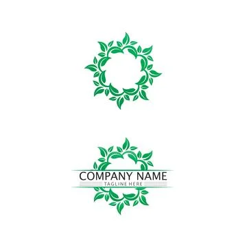 LEAF AND NATURE TREE LOGO FOR BUSINESS VECTOR GREEN PLANT ECOLOGY DESIGN Illustrazione stock