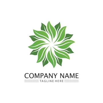 LEAF AND NATURE TREE LOGO FOR BUSINESS VECTOR GREEN PLANT ECOLOGY DESIGN Illustrazione stock