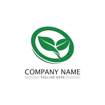 LEAF AND NATURE TREE LOGO FOR BUSINESS VECTOR GREEN PLANT ECOLOGY DESIGN 스톡 일러스트