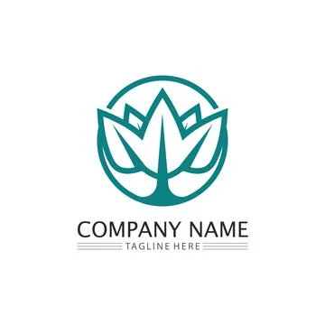 LEAF AND NATURE TREE LOGO FOR BUSINESS VECTOR GREEN PLANT ECOLOGY DESIGN Illustrazione stock