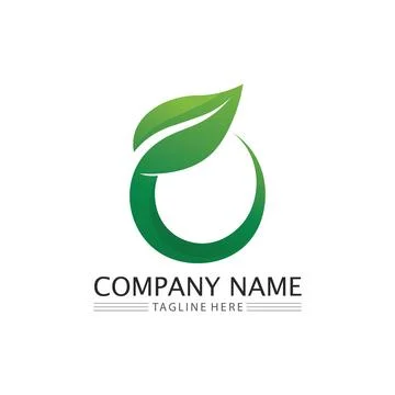 LEAF AND NATURE TREE LOGO FOR BUSINESS VECTOR GREEN PLANT ECOLOGY DESIGN Illustrazione stock