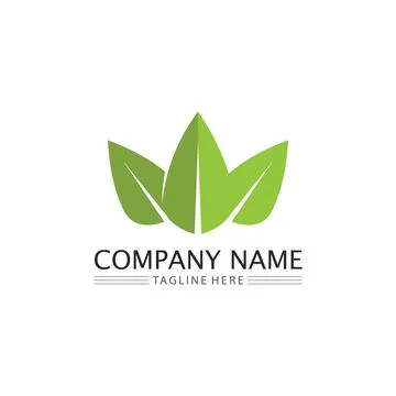 LEAF AND NATURE TREE LOGO FOR BUSINESS VECTOR GREEN PLANT ECOLOGY DESIGN Illustrazione stock