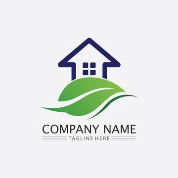 LEAF AND NATURE TREE LOGO FOR BUSINESS VECTOR GREEN PLANT ECOLOGY DESIGN Illustrazione stock