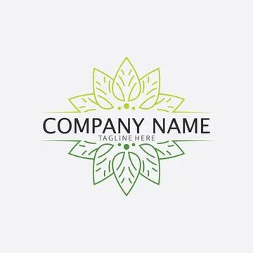 LEAF AND NATURE TREE LOGO FOR BUSINESS VECTOR GREEN PLANT ECOLOGY DESIGN Illustrazione stock