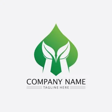 LEAF AND NATURE TREE LOGO FOR BUSINESS VECTOR GREEN PLANT ECOLOGY DESIGN Illustrazione stock