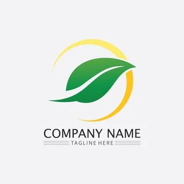LEAF AND NATURE TREE LOGO FOR BUSINESS VECTOR GREEN PLANT ECOLOGY DESIGN Illustrazione stock