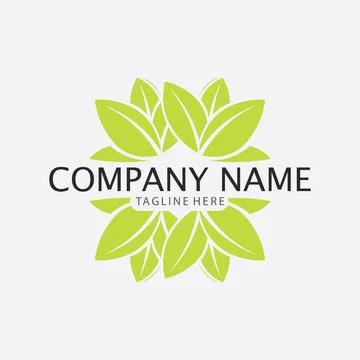 LEAF AND NATURE TREE LOGO FOR BUSINESS VECTOR GREEN PLANT ECOLOGY DESIGN 스톡 일러스트
