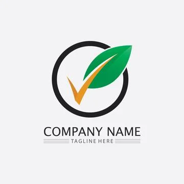 LEAF AND NATURE TREE LOGO FOR BUSINESS VECTOR GREEN PLANT ECOLOGY DESIGN 스톡 일러스트