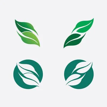 LEAF AND NATURE TREE LOGO FOR BUSINESS VECTOR GREEN PLANT ECOLOGY DESIGN Illustrazione stock