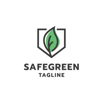 Leaf and shield logo design Stock Illustration