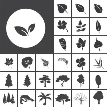 Leaf and tree icon Stock Illustration