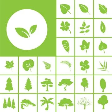Leaf and tree icon Stock Illustration