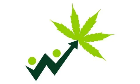 Leaf and Upward Arrow Stock Illustration