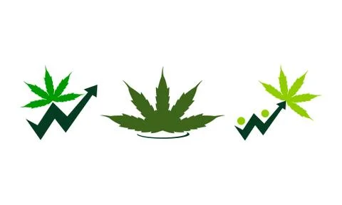 Leaf and Upward Arrow Set Stock Illustration