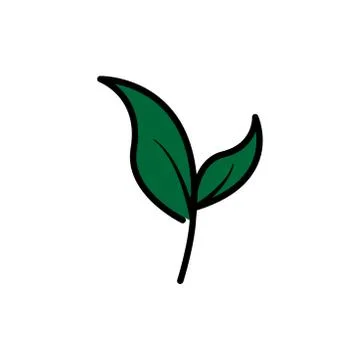 Leaf and vegetarian flat icon. Design template vector Stock Illustration