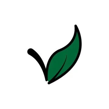 Leaf and vegetarian flat icon. Design template vector Stock Illustration