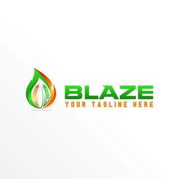 Leaf and wheat logo vector stock. Flame abstract design concept. Stock Illustration