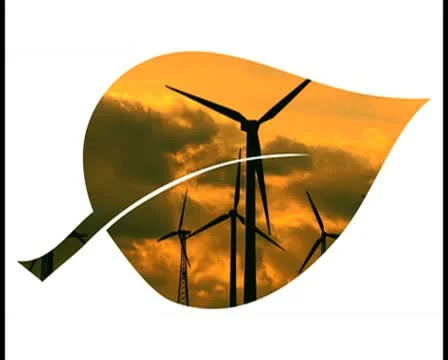 Leaf and wind turbines - PAL Stock Footage 10748116