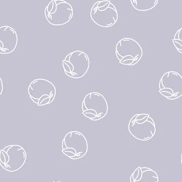 Leaf apricot fruit line seamless pattern Stockillustratie