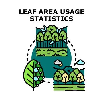 Leaf area usage statistics analyzing ecological data イラスト素材