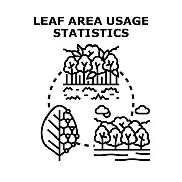 Leaf area usage statistics analyzing ecological data 스톡 일러스트