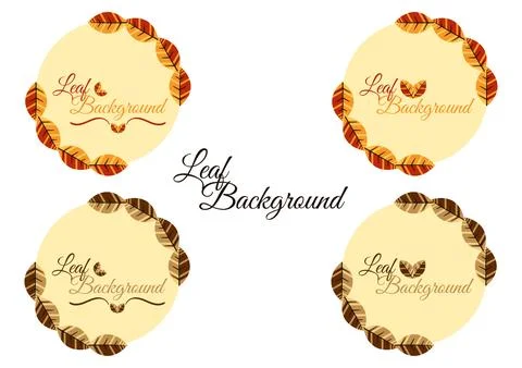 Leaf background with 2 different types of designs and colors Illustrazione stock