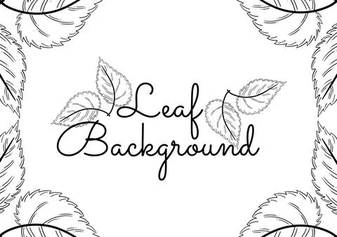 Leaf background with black and white theme Stock Illustration