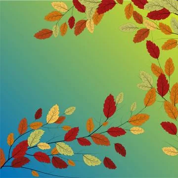 Leaf background. Modern nature backdrop. Autumn tree vector. Seasonal banner. Stock Illustration