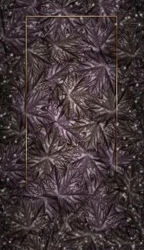 Leaf background text frame natural background 3D illustration Stock Illustration