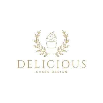 Leaf badge with ice cake logo design, vector graphic symbol icon illustrati.. Stock Illustration