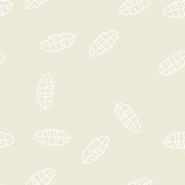 Leaf banana line seamless pattern Stock Illustration