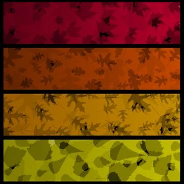 Leaf banners - horizontal Stock Illustration