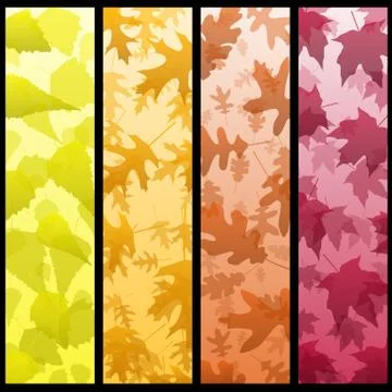Leaf banners - vertical Stock Illustration