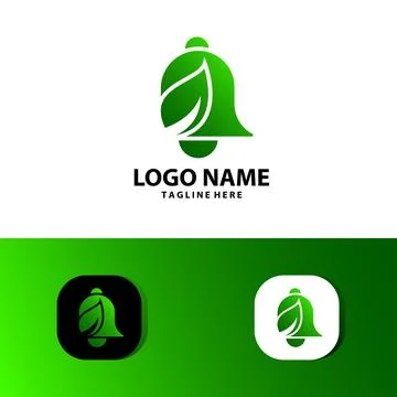 Leaf bell logo design vector Stock Illustration